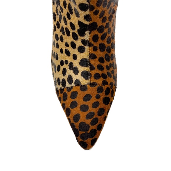 ULLA JOHNSON UMBER LEOPARD CHEETAH JERRI KNEE HIGH CALF PONY HAIR BOOTS - Picture 5 of 8